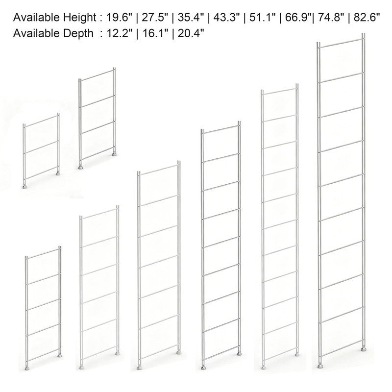 Metal Side Rack for Shelves, Rustproof Stainless Steel
