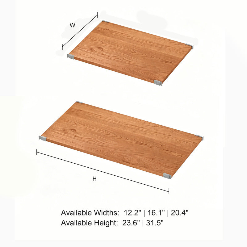 Veneer Wood Shelf for Modular Shelving, Natural Real Wood Top Replacement for Open Frame, Modern Furniture