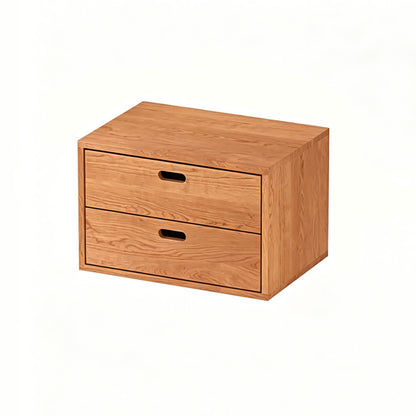 2 Tier Wooden Drawers, Natural Real Wood Storage Solution for Open Shelves, Easy Drop-in Installation
