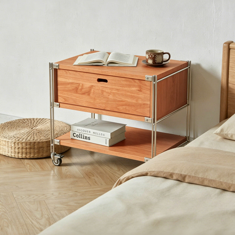 1 Tier Wood Drawer, Natural Real Wood Storage Solution for Open Shelves, Easy Drop-in Installation