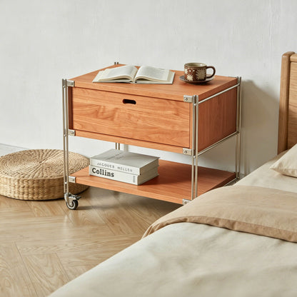 1 Tier Wood Drawer, Natural Real Wood Storage Solution for Open Shelves, Easy Drop-in Installation