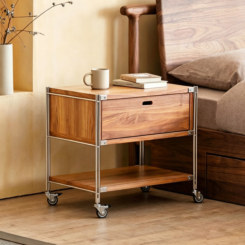 1 Tier Wood Drawer, Natural Real Wood Storage Solution for Open Shelves, Easy Drop-in Installation