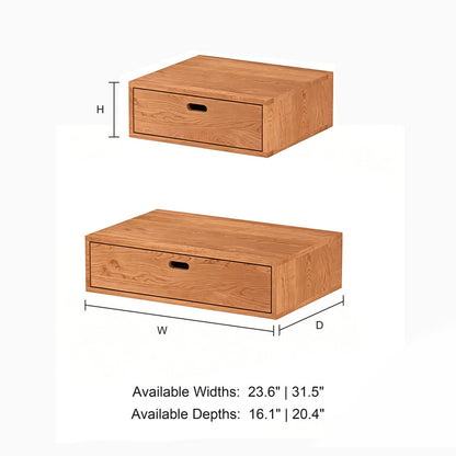 1 Tier Wood Drawer, Natural Real Wood Storage Solution for Open Shelves, Easy Drop-in Installation