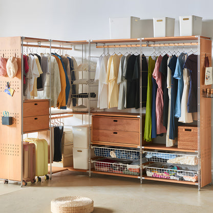 Wooden Closet Rod, Natural Beech Finish, Rustproof Hardware