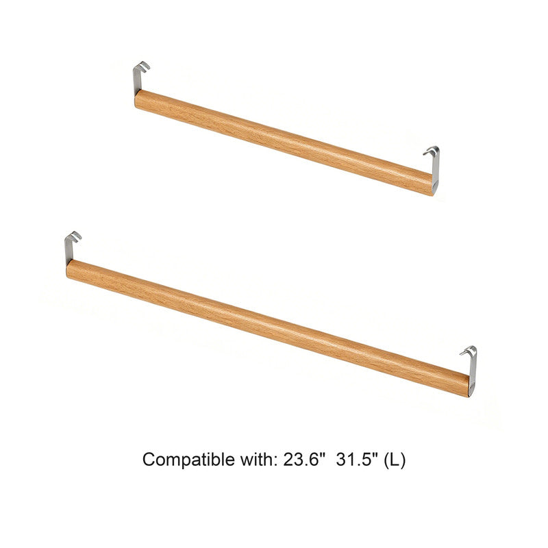 Wooden Closet Rod, Natural Beech Finish, Rustproof Hardware