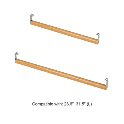 Wooden Closet Rod, Natural Beech Finish, Rustproof Hardware