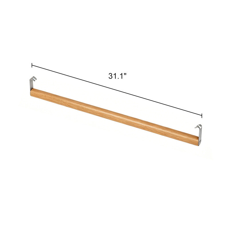 Wooden Closet Rod, Natural Beech Finish, Rustproof Hardware