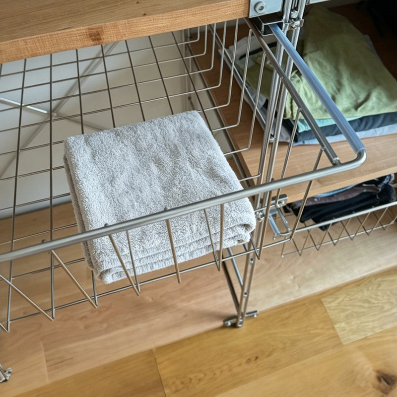 31.5 in. W x 19.7 in. D Stainless Steel Wire Pull-Out Basket for Closet Shelf Organizer