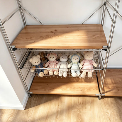 31.5 in. W x 19.7 in. D Stainless Steel Wire Pull-Out Basket for Closet Shelf Organizer