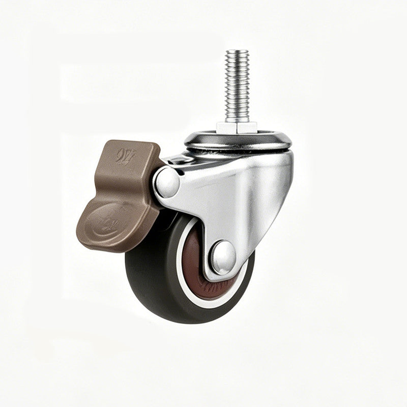 2 PCS Swivel Caster Wheels with Brake - Threaded Stem Replacement Castor Wheels for Open Shelving, Quiet & Scratch-Free