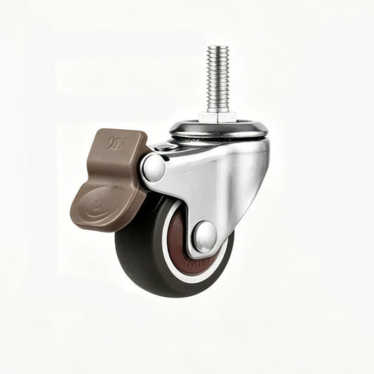 2 PCS Swivel Caster Wheels with Brake - Threaded Stem Replacement Castor Wheels for Open Shelving, Quiet & Scratch-Free