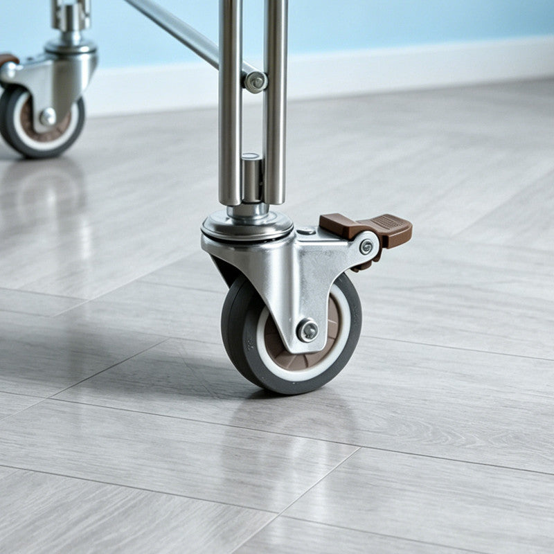 2 PCS Swivel Caster Wheels with Brake - Threaded Stem Replacement Castor Wheels for Open Shelving, Quiet & Scratch-Free