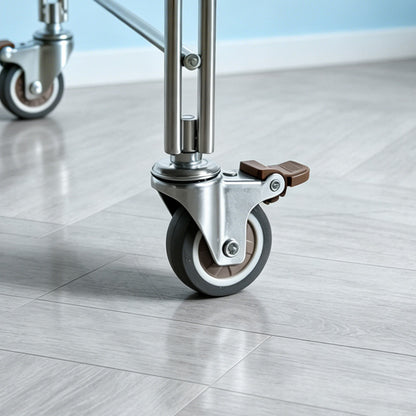 2 PCS Swivel Caster Wheels with Brake - Threaded Stem Replacement Castor Wheels for Open Shelving, Quiet & Scratch-Free
