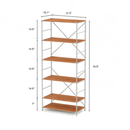 Japanese Style Clothing Rack with Shelves - Freestanding Open Wardrobe Organizer, Floor Standing Bedroom Closet