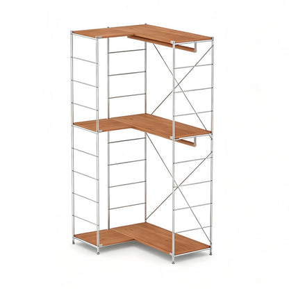 L-Shaped Corner Clothing Rack, Freestanding Open Closet System for Small Spaces