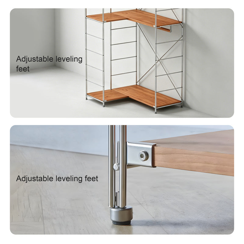 L-Shaped Corner Clothing Rack, Freestanding Open Closet System for Small Spaces