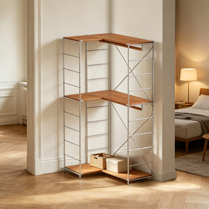 L-Shaped Corner Clothing Rack, Freestanding Open Closet System for Small Spaces